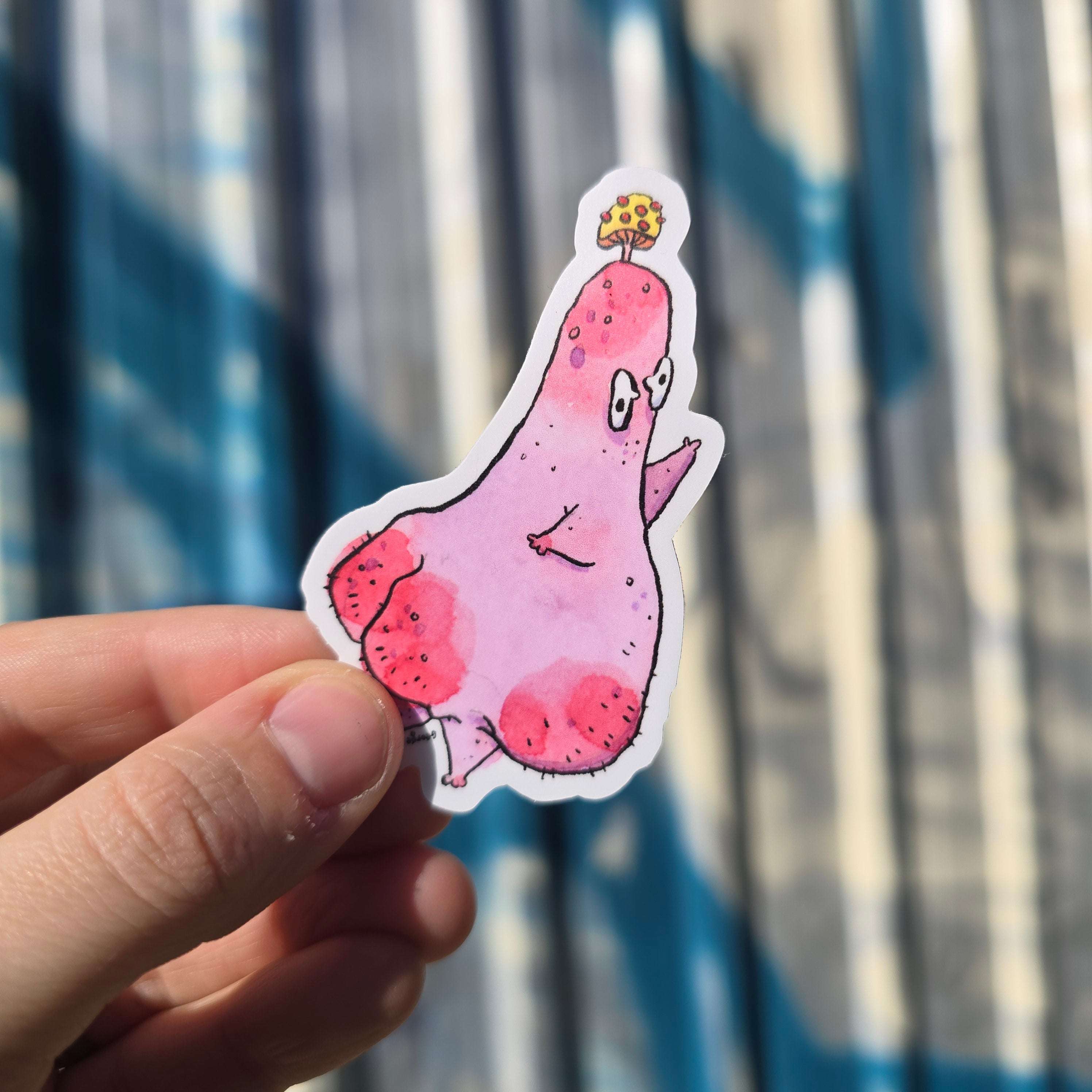 Pink Mushroom Vinyl Sticker