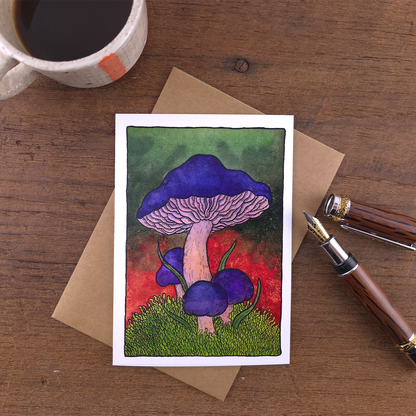 Greeting Card: Purple Mushroom