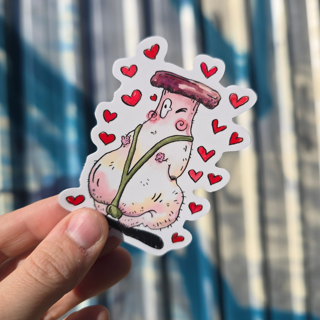 Mankini Mushroom vinyl Sticker