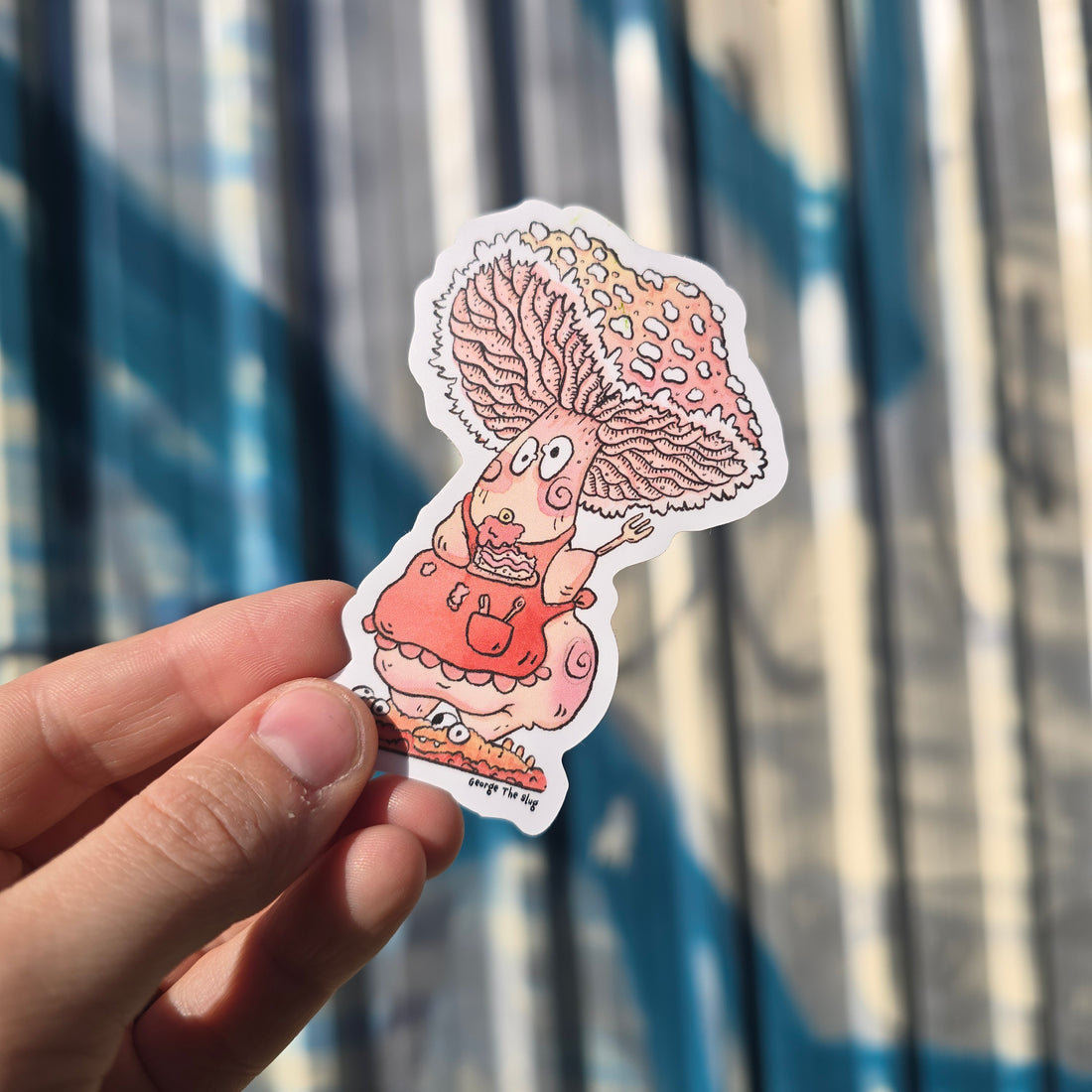 Cottage Cake Mushroom vinyl Sticker