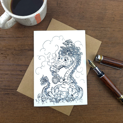 Greeting Card Dragon Tea Party