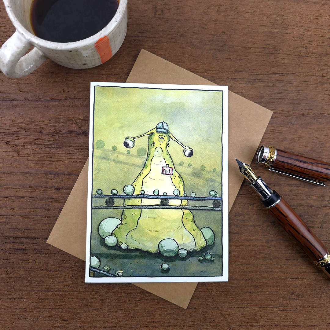 Greeting Card Phill, Pea Inspector